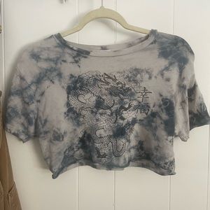Cropped tye dye t shirt